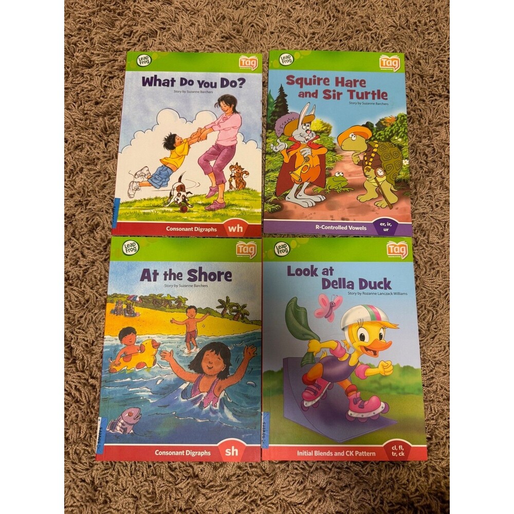 LeapFrog LeapReader Interactive Books Lot of 4 Phonics concepts, digraphs, etc